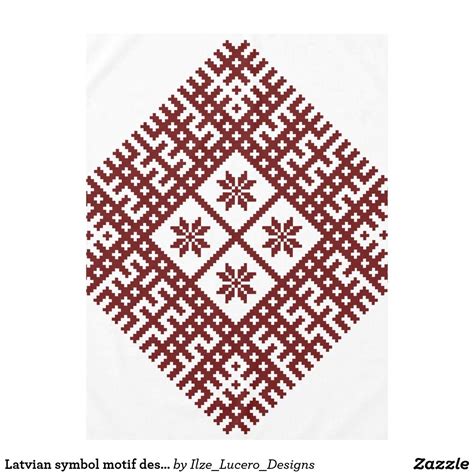 Latvian Symbol Motif Design Auseklis Tablecloth Folk