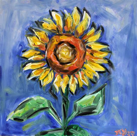 Original Oil Painting Sunflower Still Life Modern Art Handpainted Summer Picture Home Decor