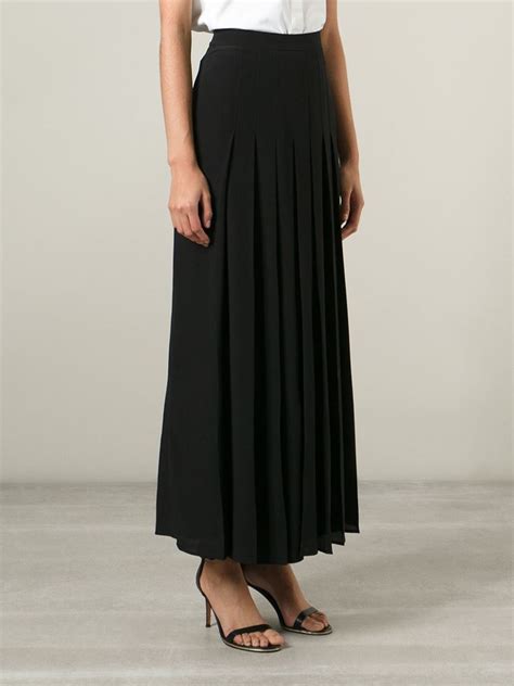 Lyst Givenchy Long Pleated Skirt In Black