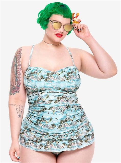 Disney Peter Pan Mermaid Lagoon Retro Swimsuit Plus Size Multi Disney