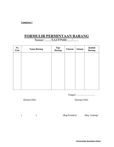 Formulir rencana pembelajaran semester 3. formulir permintaan barang