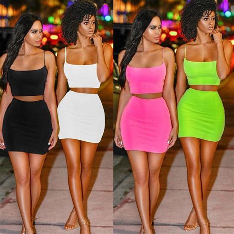2020 Womens Summer 2 Two Piece Clothing Fluorescent Sleeveless Vest