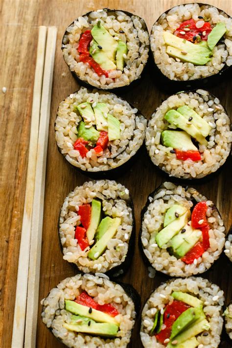 Vegan Avocado And Roasted Red Pepper Sushi Flora And Vino
