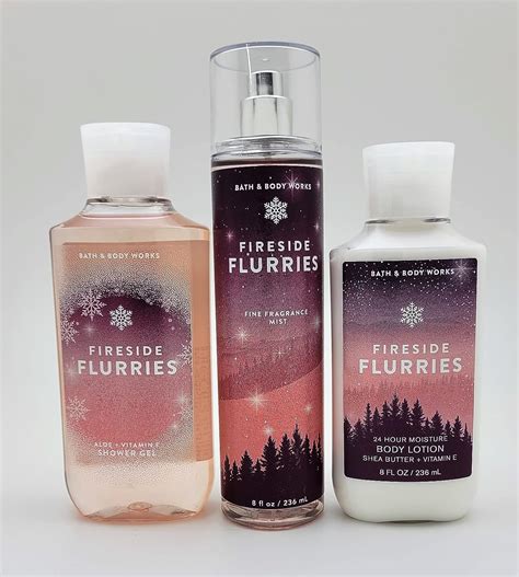 Amazon Com Bath Body Works Fireside Flurries Pc Bundle Trio Shower Gel Fine