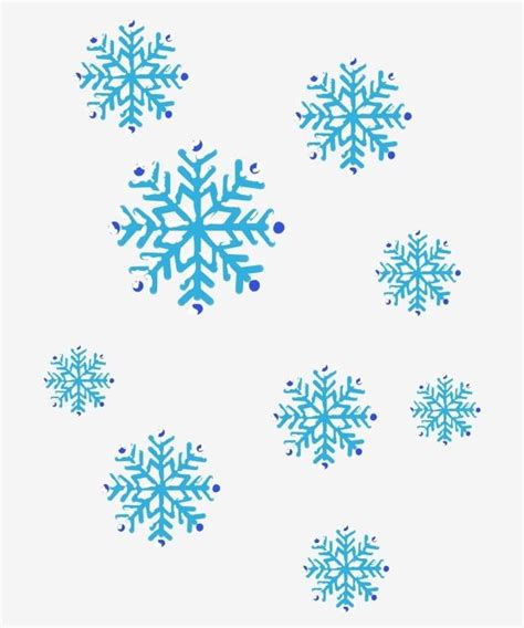 Winter Snowflakes Blue Snowflake Falling Snow Cartoon Illustration