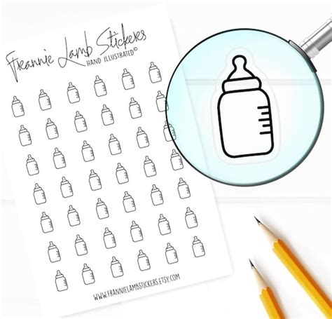 42 Tiny And Clear Baby Bottle Stickers Baby Stickers For Etsy