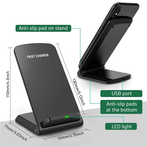 15w Qi Wireless Charger For Samsung S20 S10 S9 Note 10 Buds 2 In 1 Fast
