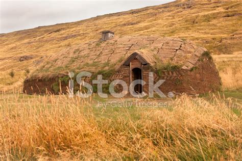 Tenth Century Viking Farmhouse Reconstruction Eirkisstadir Icela Stock