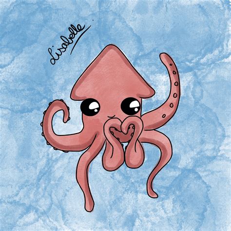 Cute Squid Drawings Squid Drawing Cute Drawings Tattoo Octopus Sketch