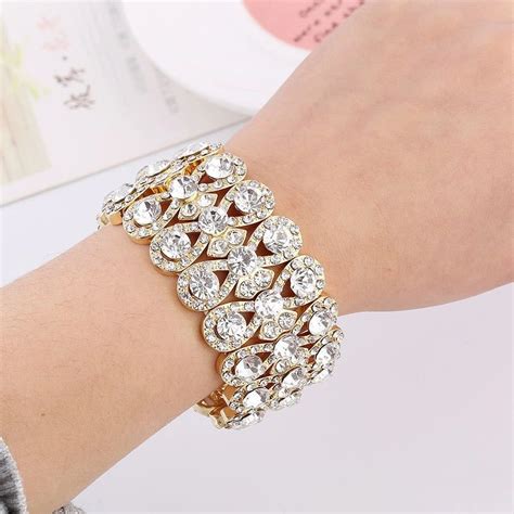 Adorned With Glittering Rhinestones This Stunning Bracelet Lends A
