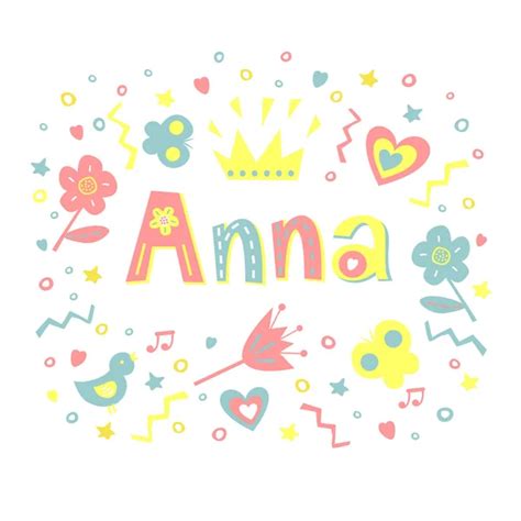 ANNA Name Written Of Flowers Stock Vector Ukususha