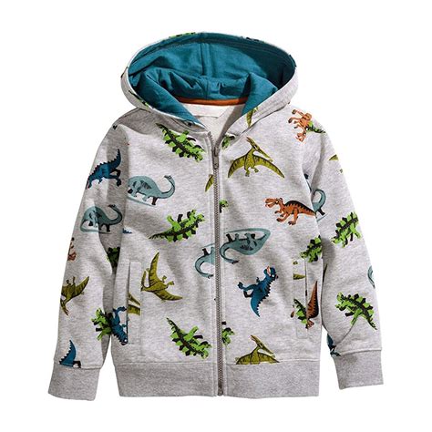 Baby Boys Cotton Cartoon Dinosaur Zip Front Jacket Hoodie Sweatshirt