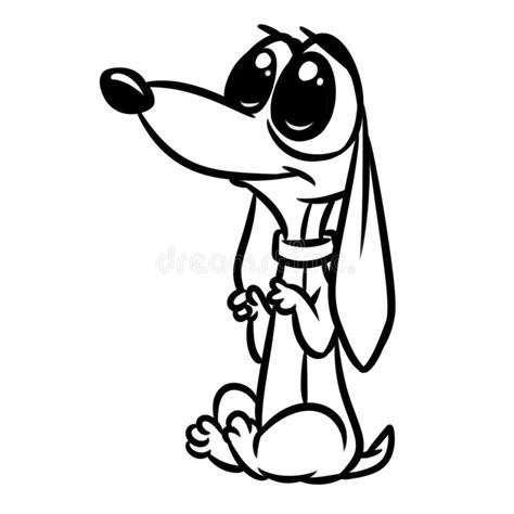Dog Big Eyes Cartoon Coloring Page Stock Illustration