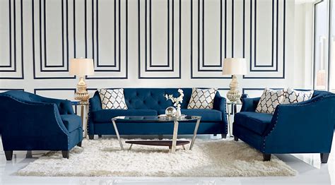 Navy Blue Gray And White Living Room Furniture And Decor Ideas