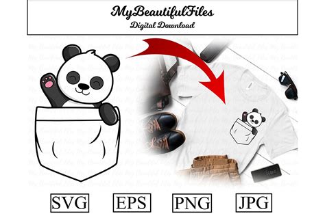Panda Bear Svg Cute Pocket Panda Svg Eps Png And  988143