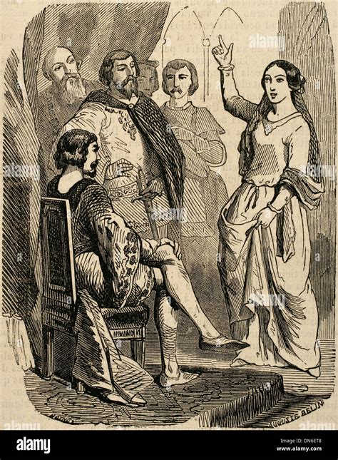 Joan Of Arc 1412 1431 And Charles Vii Of France Engraving By A