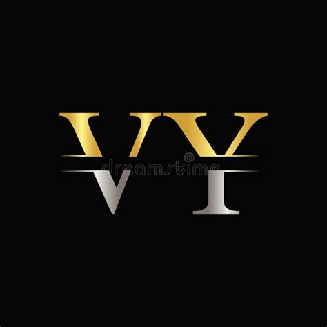 Creative Letter Vy Logo Vector Template With Gold And Silver Color Vy