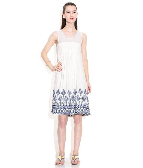 Global Desi White Cotton Lycra Dresses Buy Global Desi White Cotton Lycra Dresses Online At