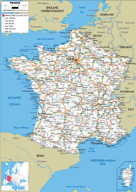 Detailed Clear Large Road Map Of France Ezilon Maps Gambaran