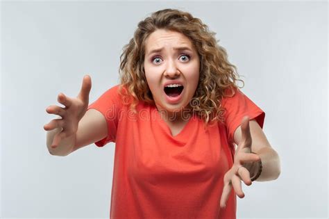 Image Of Young Shocked Woman Expressing Surprise On Camera Human