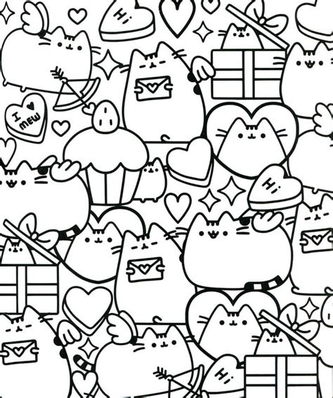 Pusheen Coloring Pages Birthday Pusheen Coloring Page 01 Coloring
