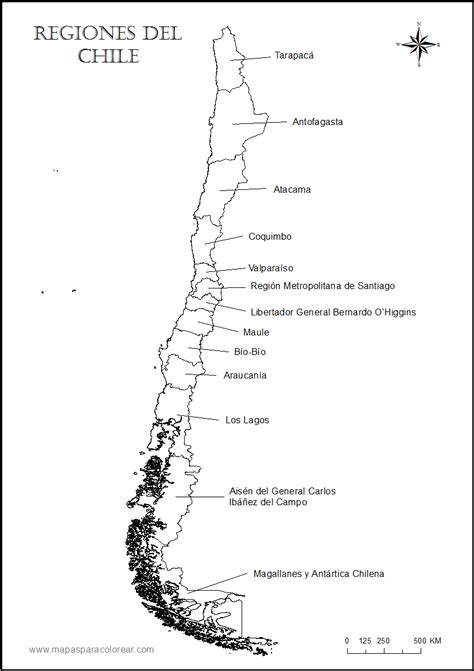 Mapas De Chile Para Colorear