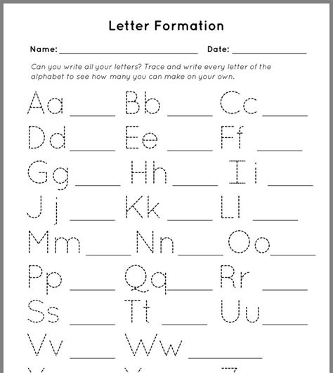 Letter Review Worksheets For Preschool