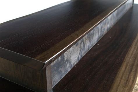 Two Tier Live Edge Wood And Metal Bar For Sale At 1stdibs
