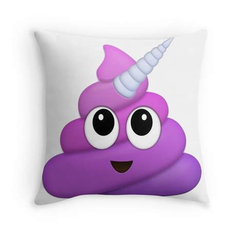 Purple Unicorn Poop Emoji Coussins Par Winkham Redbubble