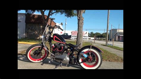 Vintage 73 Custom Harley Davidson Ironhead Bobber Motorcycle Youtube