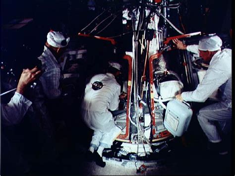Technicians Assist Gemini 7 Prime Crew In Systems Checks