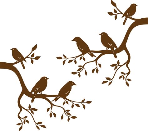 Birds On A Tree Branch Clipart Download Clkers Love Birds On Branch