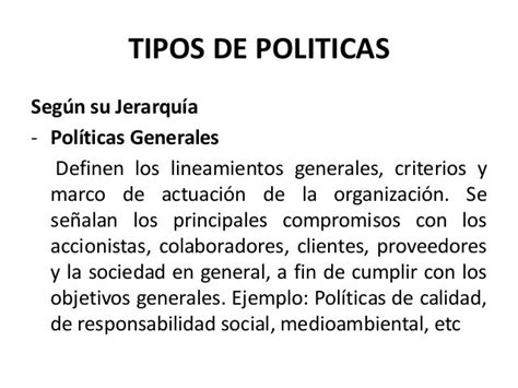 Ejemplos De Politicas Y Lineamientos De Una Empresa Nuevo Ejemplo