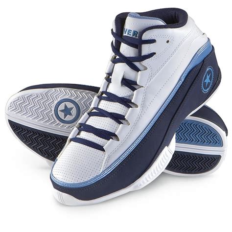 Men's Converse® Transition Mid Basketball Shoes, White / Blue / Light ...