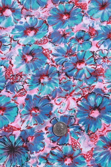 50s 60s vintage cotton fabric retro floral print skirt or dress material