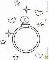 Ring Coloring Diamond Useful Illustration sketch template