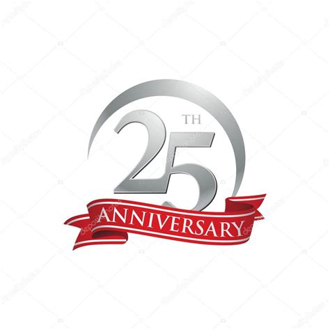 Celebrating 25th Anniversary Logo With Silver Ring And