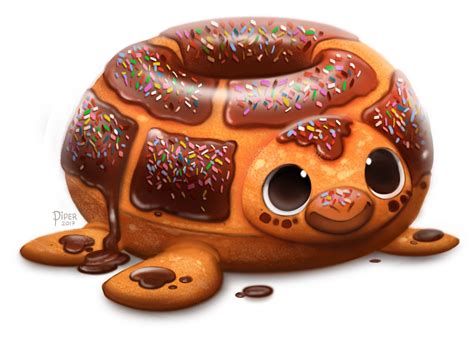 Artstation Daily Paint 1755 Turtle Donut Piper Thibodeau Cute Food