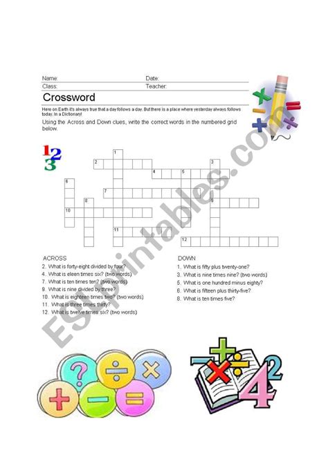 Math English Worksheet