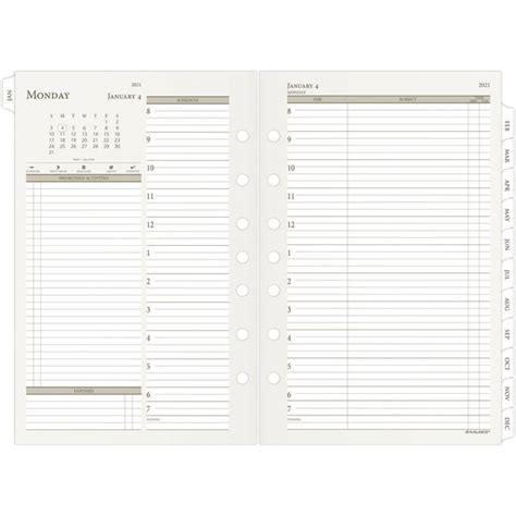 At A Glance Daily Monthly Planner Refill 2022 Calendar