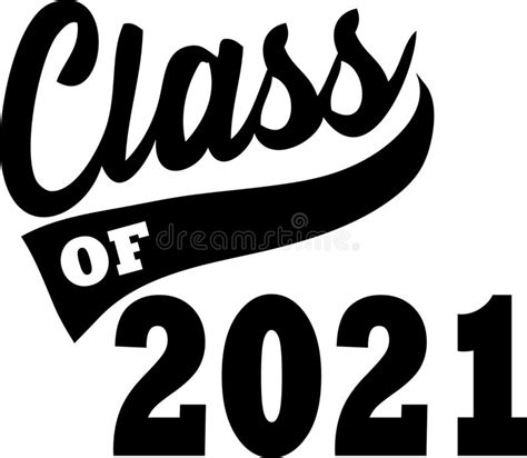 Class Of 2021 With Graduation Cap Flat Design On White Background