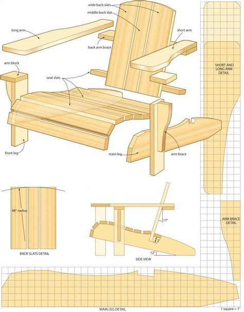 Printable Adirondack Chair Plans Pdf Printable Blank World