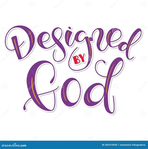 Designed By God Colored Christian Calligraphy Religious Lettering