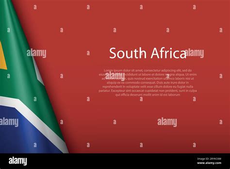 3d National Flag South Africa Isolated On Background With Copyspace