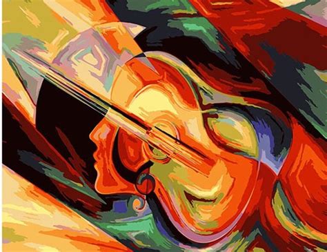 Abstract Guitar Paint By Numbers Numeral Paint Kit