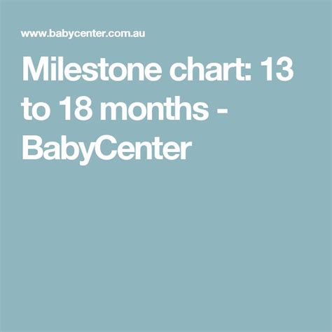 Milestone Chart 13 To 18 Months Babycenter Milestone Chart