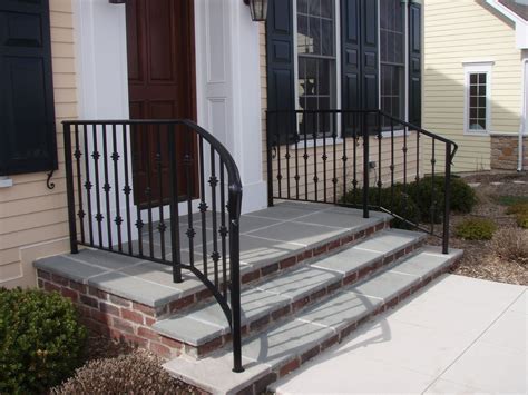 The most common outdoor rail material is metal. Metal Handrails For Porch Steps — Randolph Indoor and ...