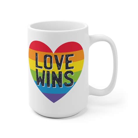 Love Wins Rainbow Heart Coffee Mug Lgbtq Pride Cup Lesbian Etsy Coffee Heart Metaphysical
