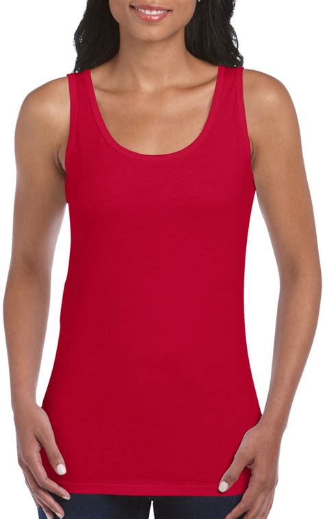 gildan softstyle cotton ladies tank top womens casual strappy vest top 64200l ebay