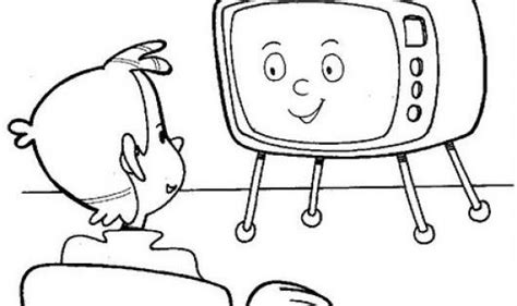 Dibujos Para Colorear De Niña Viendo Television Di bujos Para Colorear